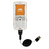 Einziehbares USB Kabel f�r Sony Ericsson w800c mit Hot Sync und aufladen Einsatzm�glichkeiten  von Gomadic mit TipExchange Technology
