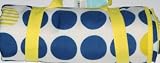 Picnic Blanket Blue Yellow Polka Dot Shell Fleece Lined Beach Blanket