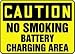 CAUTION NO SMOKING BATTERY CHARGING AREA 10 x 14 Dura Fiberglass 10 Yr Sign