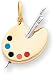 Artist Palette Two Tone Enamel Charm, 14K Yellow Gold