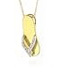 14K Yellow Gold Diamond Sandal Pendant w/ 18 Chain
