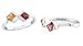 Princess Cut Citrine Garnet Ring Sterling Silver
