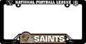 New Orleans Saints Black Plastic License Plate Frame