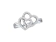 Awesome SI Quality Genuine Diamond Double Heart Ring