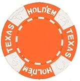 Real Clay No Metal Insert Texas Holdem Poker Chips, 25 11.5 gram Orange Chips