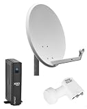 Image of Opticum Komplettanlage 2 Teilnehmer (2 x X80 HDMI digitaler Satellitenreceiver, Twin LNB, 60 cm Antenne)