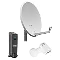 Opticum Komplettanlage 2 Teilnehmer (2 x X80 HDMI digitaler Satellitenreceiver, Twin LNB, 60 cm Antenne)