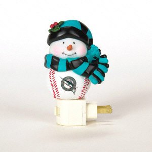 Florida Marlins MLB Home Run Snowman Night Light (5