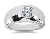0.00 ctw Men's Diamond Ring in 14K White Gold