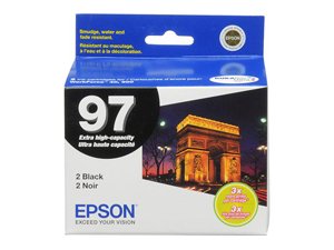 Epson No. 97 Extra-High Capacity Black Ink Cartridge  For WorkForce 600 and WorkForce 40 Printers, 2-Pack