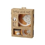 SugarBooger Peek-a-Boo 5 Piece Feeding Set, Orange Slice. Baby Dinnerware Set.