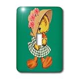 TNMGraphics Vintage Animals - Cute Duck in Dress and Bonnet - Light Switch Covers - single toggle switch