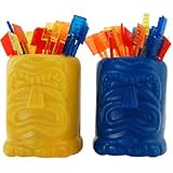 Plastic Tiki Man Cocktail Picks and Holder Set by KegWorks