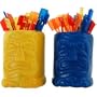Plastic Tiki Man Cocktail Picks & Holder Set