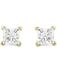 14k Yellow Gold Princess-cut Diamond Stud Earrings (1/5 cttw, H-I, I2-I3)