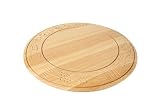 T&G Heritage Hand Carved Round Bread Board in Natural Hevea Wood