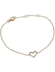 Effy Jewlery Pave Classica Rose Gold Diamond Heart Bracelet, .09 TCW