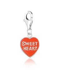 Sterling Silver & Enamel clip-on reversible heart charm
