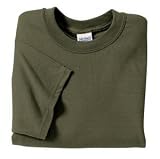 NEW Gildan Ultra Cotton - 100% Cotton T-Shirt Military Green-L