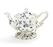 Porcelain Teapot With Violet Design And Pedestal Base For Fine Dining And Teas