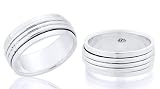 Celtic Design Spinner Ring Band Oxidized Sterling Silver