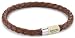 Invicta "Giusto" Brown Braided Eco Leather Bracelet, 9.75"