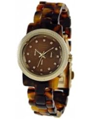 Geneva Platinum Petite Tortoise Shell Look Ladies Watch