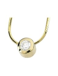 14K Yellow Gold 1/4 Ct Tw Diamond Solitaire Necklace