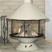 Malm Fireplaces GC Carousel Freestanding Gas Fireplace Unit with Remote Control and Porcelain Base - GC
