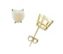 14K Yellow Gold Four Prong 6mm Heart-Shape Opal Stud Earrings