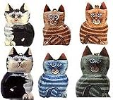 ShalinCraft Christmas Gift Ideas - Paper Mache Hanging Cats Size: 2.5 inches x 3 inches