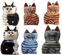Christmas Ornaments Paper Mache Craft Hanging Cats Size: 2.5 inches x 3 inches