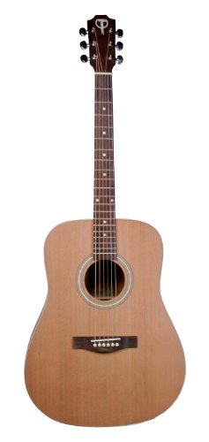 Teton Dreadnaught Acoustic Guitar Solid Cedar Top, Mahogany Back & Sides STS105NT On Sale