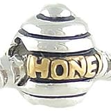 Petite Honey Pot 14K and 925 Sterling Silver Bead fits European Charm Bracelet