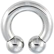 2 Gauge STEEL HORSESHOE Circular Barbell - 5/8" 10mm Ball