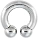 2 Gauge STEEL HORSESHOE Circular Barbell - 5/8 Inches 10mm Ball