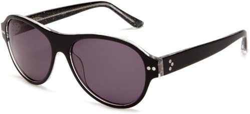 Converse Heritage Women's Well Played Rectangle Sunglasses,Black Glitter Frame/Grey Lens,One Size
