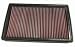 K&N ENGINEERING 33-2295 Air Filter; Panel; H-1.063 in.; L-11.5 in.; W-8.375 in.;
