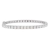 Platinum Plated Sterling Silver Round Cubic Zirconia Tennis Bracelet