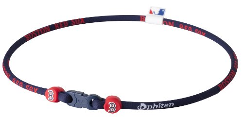 Phiten Titanium Necklace X30, Boston Red Socks, Navy, 22 Inch