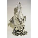 5 Inch Tall 3 Hummingbirds w Crazed Glass Perfume Bottle by Glory Land