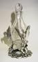 5 Inch Tall 3 Hummingbirds w/Crazed Glass Perfume Bottle