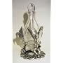 5 Inch Tall 3 Hummingbirds w/Crazed Glass Perfume Bottle