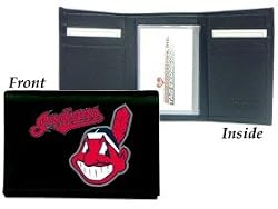 Cleveland Indians Embroidered Leather Tri-Fold Wallet - Baseball Sports Merchandise
