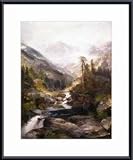The Mountain of the Holy Cross, Art Poster by Thomas Moran, with Metal Frame, poster size: 16