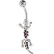 GECKO - VIOLET Gem Dangle Belly Button Ring