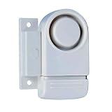 WHITE MAGNETIC DOOR ALARM, Compact, Attractive, Magnetic Alarm System, Attaches to Door or Window Frames, 110dB Siren