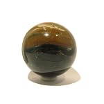 Bloodstone Ball 01 Green Red Brown Banded Natural Unique Sphere Orb w/ Jade Ring 2.6
