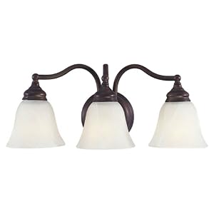 Murray Feiss VS6703-ORB Three-Light Bristol Vanity Strip, Oil Rubbed Bronze with White... by Murray Feiss