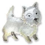 Clearly Charming West Highland Terrier Sterling Silver and Enamel Pin